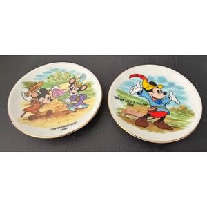 Vintage Disney Mickey Mouse Miniature Plates Brave Little Tailor Nifty Nineties